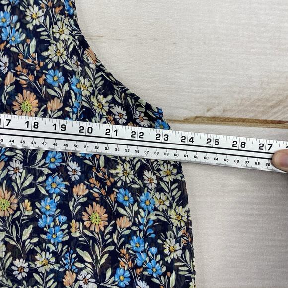 Christina B Top Womens XL Floral Print Sleeveless Layered Chiffon Boho Cottage - Picture 6 of 10